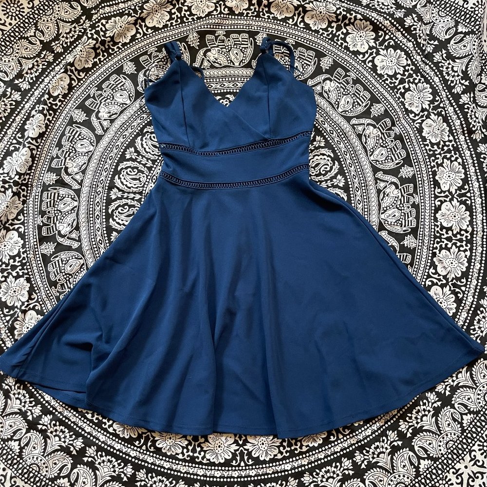 Jun & Ivy Women's XXS Blue Skater Dress